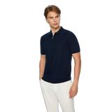 Morven Erkek Lacivert Trend Polo Yaka Rayon Triko T-Shirt