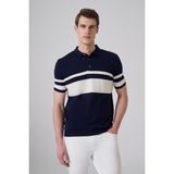 Morven Erkek Lacivert Trend Soft Pamuk Polo Yaka Triko T-Shirt - 2XL