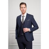 Morven Erkek Lacivert Trend Yelekli Kombinli Yünlü Slim Fit Sivri Yaka Takım Elbise - 50 - 6 Drop