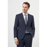 Morven Erkek Lacivert Yün Slim Fit Mono Yaka Takım Elbise - 58 - 6 Drop
