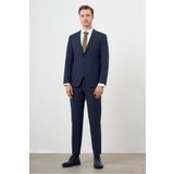 Morven Erkek Lacivert Yünlü Platinium 8-drop Slim Fit Sivri Yaka Takım Elbise