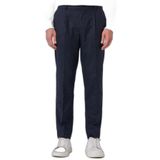 Morven Erkek Lacivert Yünlü Trend Desenli Slim Fit Pantolon