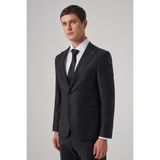 Morven Erkek Lacivert Yünlü Trend Düz Slim Fit Sivri Yaka Takım Elbise - 6 Drop - 48