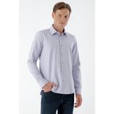 Morven Erkek Lila Dobby Armür İhracat Slim Fit Gömlek