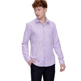 Morven Erkek Lila Pamuklu Oxford Düz Slim Fit Dar Kesim Pensli Gömlek