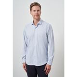 Morven Erkek Marine Çizgi Desen Trend Slim Fit Gömlek