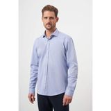 Morven Erkek Mavi Pamuk Baskılı Desenli Italyan Yaka Slim Fit Gömlek - 2XL