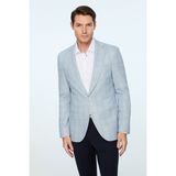 Morven Erkek Mavi Polyester Trend Ekoseli Slim Fit Mono Yaka Ceket - 54 - 6 Drop