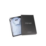 Morven Erkek Mavi Slim Fit Dar Kesim Düz Sert Yaka Uzun Kollu Gömlek