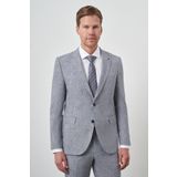 Morven Erkek Mavi Tend Keten Slim Fit Sivri Yaka Takım Elbise