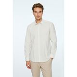 Morven Erkek Mint Yeşili Pamuk Trend Çizgili Dynamic Fit Britli Yaka Gömlek - 2XL