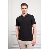 Morven Erkek Siyah Basic Polo Yaka Dynamic Fit T-Shirt - XL