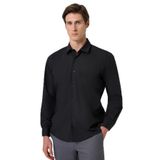 Morven Erkek Siyah Basic Regular Fit Sert Yaka Gömlek