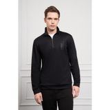 Morven Erkek Siyah Femuarlı Bato Yaka Dynamic Fit Rahat Kesim Sweatshirt