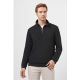 Morven Erkek Siyah Fermuarlı Bato Yaka Sweat-Shirt