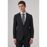 Morven Erkek Siyah Poliviskon Basic Slim Fit Sivri Yaka Takım Elbise - 6 Drop - 44