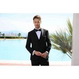 Morven Erkek Siyah Poliviskon Ceromonia Santorini Slim Fit Şal Yaka Damatlık - 6 Drop - 46