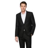 Morven Erkek Siyah Poliviskon Slim Fit Mono Yaka Takım Elbise