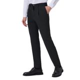 Morven Erkek Siyah Poliviskon Trend Çizgili Slim Fit Jogger Pantolon
