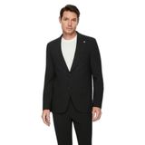 Morven Erkek Siyah Poliviskon Trend Pitikare Slim Fit Sivri Yaka Takım Elbise