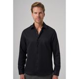 Morven Erkek Siyah Polyester Trend Desenli Dynamic Fit Italyan Yaka Gömlek - XL
