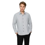 Morven Erkek Siyah Polyester Trend Desenli Dynamic Fit Sert Yaka Gömlek