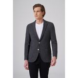 Morven Erkek Siyah Polyester Trend Desenli Slim Fit Ceket - 56 - 6 Drop