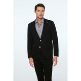 Morven Erkek Siyah Rayon Trend Düz Slim Fit Mono Yaka Ceket - 48 - 6 Drop
