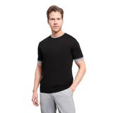 Morven Erkek Siyah Trend Bisiklet Yaka Dinamik Fit Rahat Kesim T-Shirt