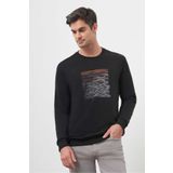 Morven Erkek Siyah Trend Bisiklet Yaka Sweat-shirt