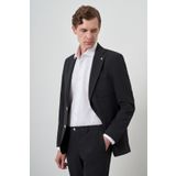 Morven Erkek Siyah Trend Çizgili Slim Fit Mono Yaka Takım Elbise