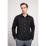 Morven Erkek Siyah Trend Italyan Yaka Slim Fit Dar Kesim Gömlek - 2XL