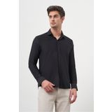 Morven Erkek Siyah Trend Slim Fit İtalyan Yaka Gömlek
