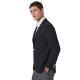 Morven Erkek Siyah Trend Slim Fit Mono Yaka Ceket