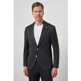 Morven Erkek Siyah Trend Slim Fit Yandan Lastikli Mono Yaka Takım Elbise