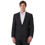Morven Erkek Siyah Yünlü Trend Desenli Dynamic Fit Mono Yaka Takım Elbise