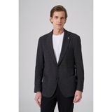 Morven Erkek Siyah Yünlü Trend Desenli Slim Fit Mono Yaka Ceket - 52 - 6 Drop