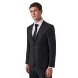 Morven Erkek Siyah Yünlü Trend Düz Slim Fit Sivri Yaka Takım Elbise