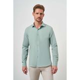 Morven Erkek Su Yeşili Basic Düz Desen İtalyan Yaka Slim Fit Gömlek