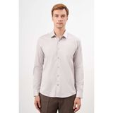 Morven Erkek Taş Pamuk Düz Desen Sert Yaka Slim Fit Gömlek - 2XL