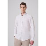 Morven Erkek Turuncu Keten Trend Ekoseli Dynamic Fit Düğmeli Yaka Gömlek - 2XL