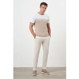 Morven Erkek Yazlık Pileli Slim Fit Chino Pantolon 24YS003006 Taş 50