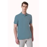 Morven İndigo Basic Düz %100 Pamuk Slim Fit Kısa Kollu Polo Yaka Erkek Tişört