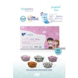 Morven Renkli MELANTİS MEDİKAL Meltblownlu 3 Katlı Telli Cerrahi Maske Kız Çocuk 1 Kutu = 50 Adet (Çok Renkli)
