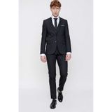 Morven Siyah Yelekli Jakarlı Slim Fit Dar Kesim 6 Drop Erkek Takım Elbise Siyah