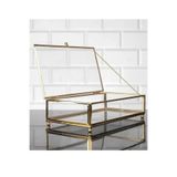 moryconcept Cam Sandık, Cam Metal Çerçeveli Sunumluk Kapaklı Sandık, Çikolata Şeker Ve Takı Kutusu 25x15x7 cm