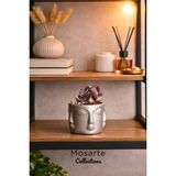 Mosarte Buda Series Minimalist Soyut Yüz Vazo / Heykel – Modern Dekoratif Obje Küçük Boy - Gümüş