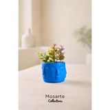 Mosarte Buda Series Minimalist Soyut Yüz Vazo / Heykel – Modern Dekoratif Obje Küçük Boy - Mavi