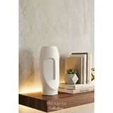 Mosarte Stoneface Series Minimalist Soyut Yüz Vazo / Heykel – Modern Dekoratif Obje - Beyaz