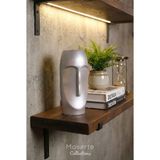 Mosarte Stoneface Series Minimalist Soyut Yüz Vazo / Heykel – Modern Dekoratif Obje - Gümüş